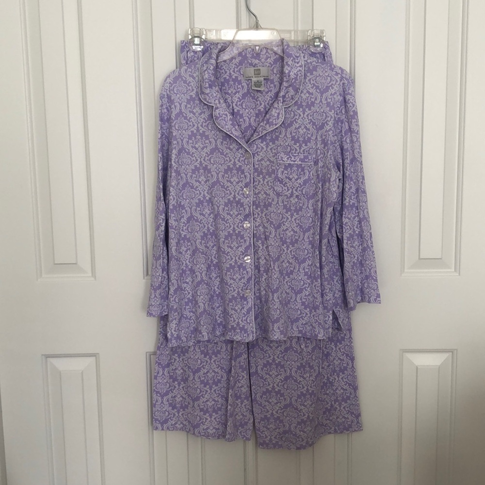 Purple and White Karen Neuburger Pajama Set